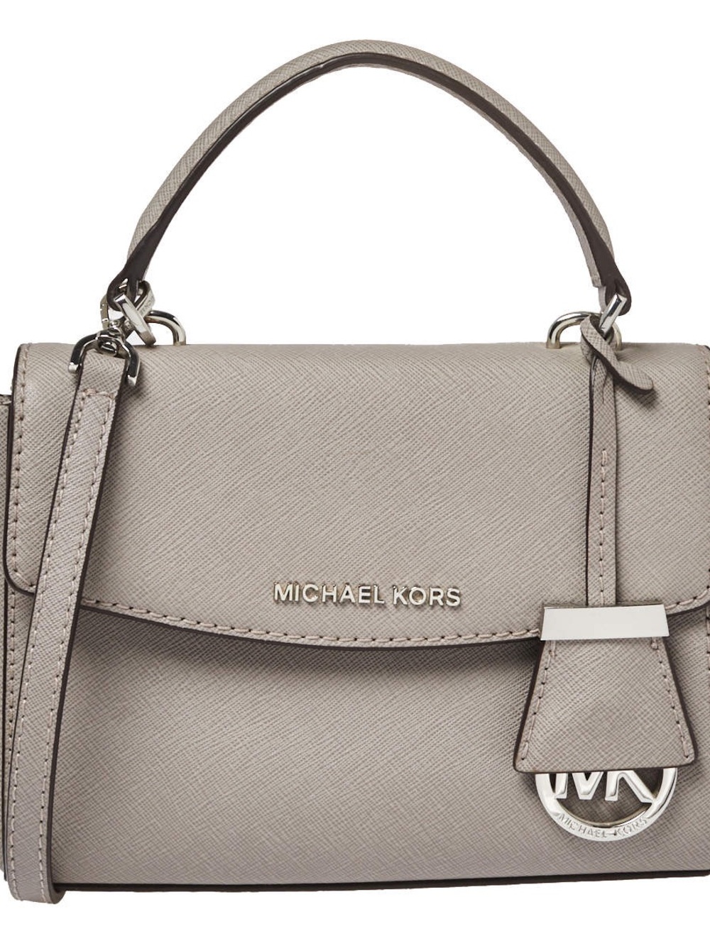 Michael Kors Ava Extra-Small Saffiano Leather Crossbody - Grey / Silver